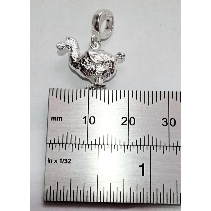 Sterling Silver Dodo Bead Charm, Unique Accessory